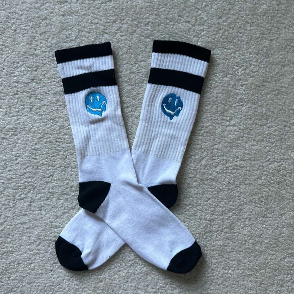 white and black socks